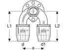 Doppelanschlusswinkel 90° 1/2"-16-16mm 650.274.00.1 - Geberit-Push Fit-Formstücke