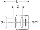 Übergang 1/2"-15mm 61110 mit MasterFix - Mapress-Sanitär-Presssystem-Formstücke