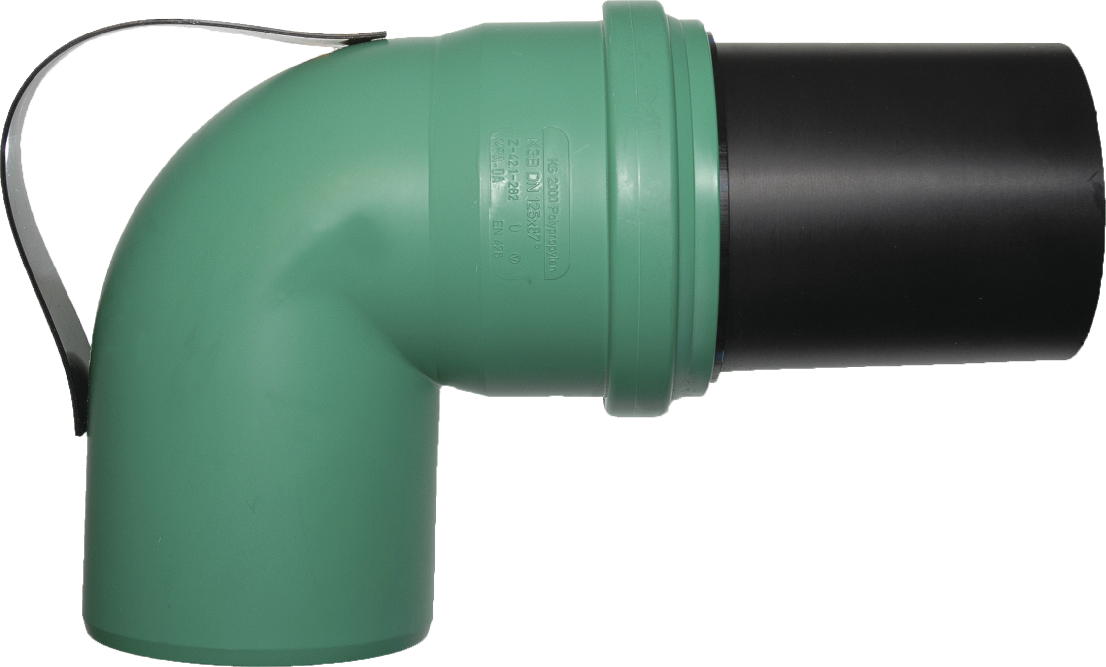 PP KG 2000 Tauchbogen mit Griff NW: 200mm 90° - Plastika Formstücke spezial