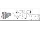 Handlaufsteckrohr mit eins. ru.Wandpl. 42.4 mm geschliffen 126834 - INOXTECH-Handlauf-/Geländer-System