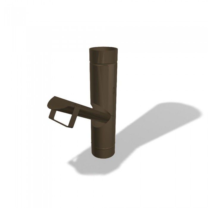 Regenklappe mit herausnehmbarem Laubsieb L 400 mm Ø120 mm P.10 braun 203061 - PREFA Dachentwässerungssysteme