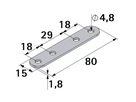 Hettich Verbindungsblech weiss, 80 x 15mm - Diverse Möbelbeschläge und Zubehör
