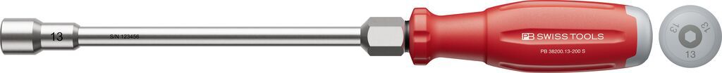 PB Steckschlüssel, SwissGrip Evo , m. 6 kt. PB 38200 , Gr. 13 , L=200mm - Schraubenzieher