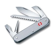 VICTORINOX Taschenmesser Pionier, Alox silber, 0.8150.26 - Heften, Schneiden