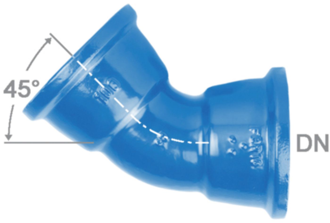 STM-Bogen 2M Fig. 2822a 45° DN 80 - Von Roll Steckmuffenformstücke