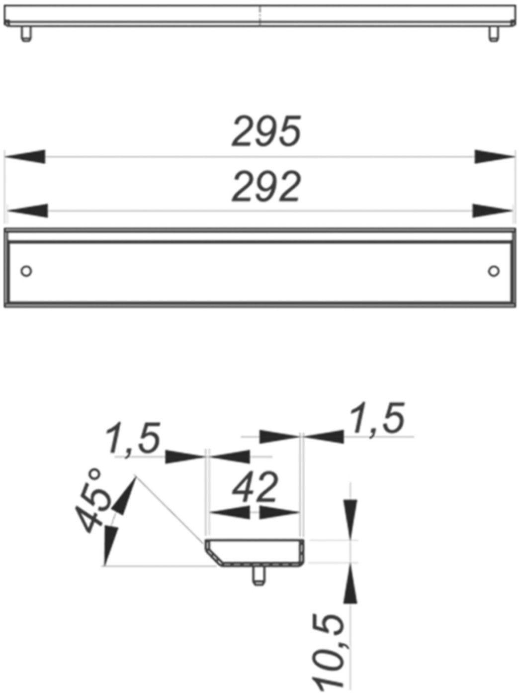 Abdeckungen CeraWall Individual 295mm 5-535023 Edelstahl matt - SCHACO Entwässerungstechnik