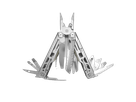 SPLIX Multi-Tool Messer DAM14 Damast-Klinge, silber, 14 Funktionen, Holster - Heften, Schneiden