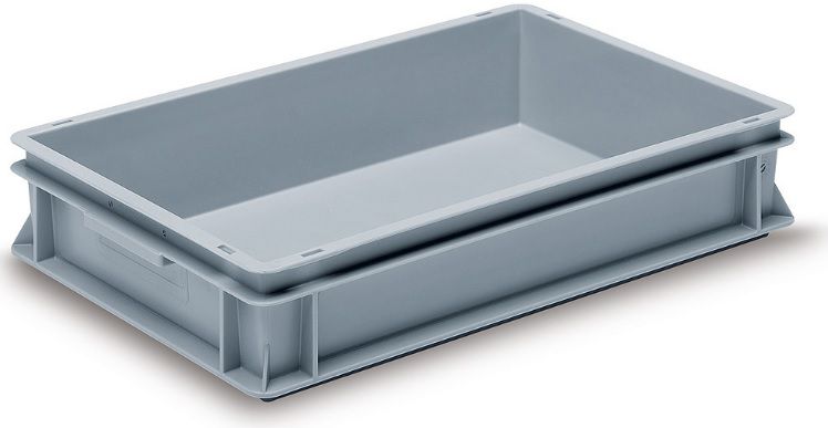 Rako-Behälter, mit Muschelgriff, grau 600x400x117 mm 20 Lt - Utz Behälter