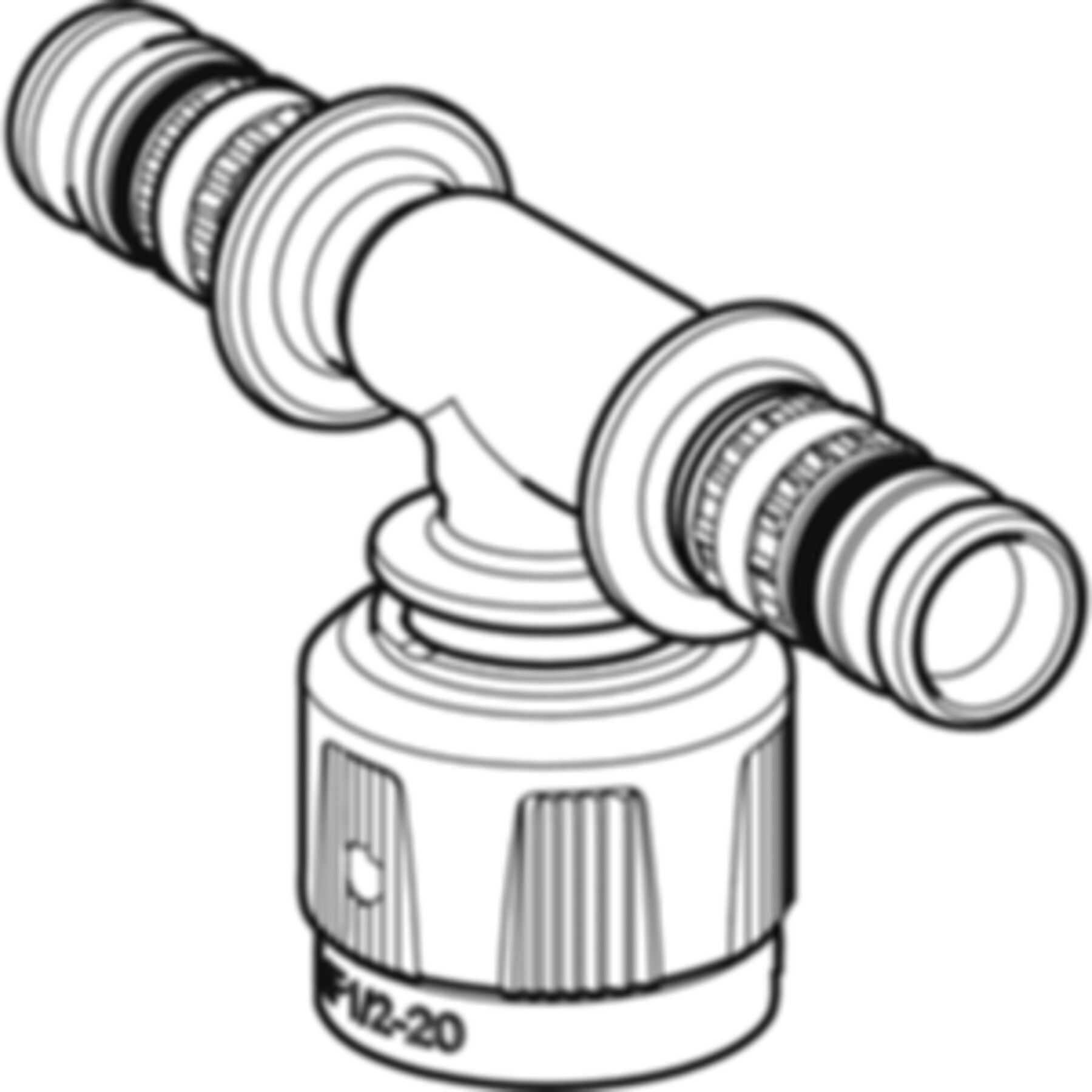 T-Stück 20mm-1/2"-16mm 622.455.00.5 mit MasterFix - Geberit-Mepla-Formstücke