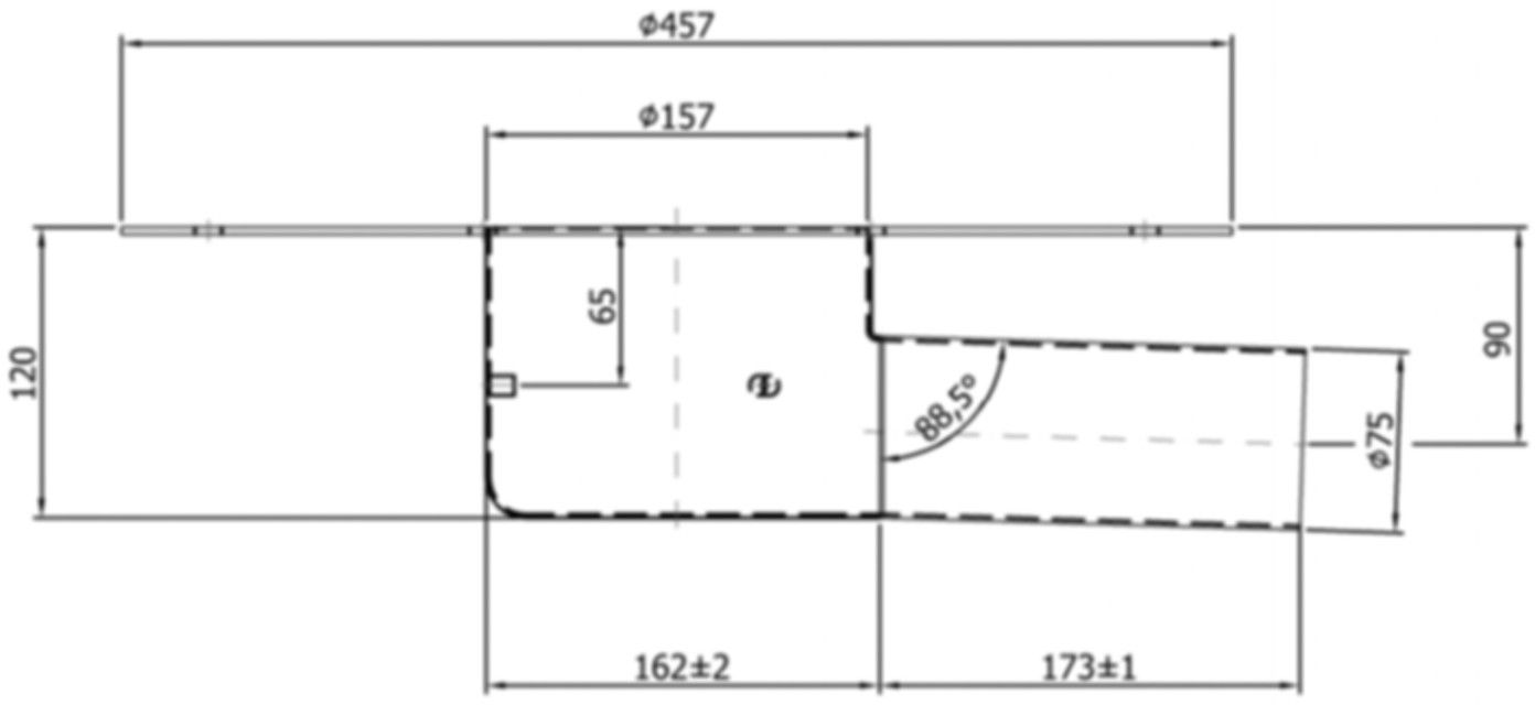 Ablaufkörper Gully 157 V2A 2-tlg. DN 90 m/Klebeflansch 150mm waagrecht 416406 - ACO Passavant Entwässerungstechnik