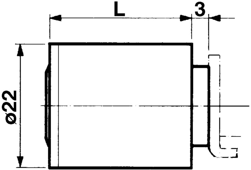 KABA 8 Aufbauzylinder Typ 1008C 25mm, mit 2 Schlüssel - Kaba 8, Lagerprodukt