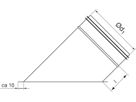 Stutzen 45° m/Bord 355mm ILVU45-V - Spiralfalzrohre und Zubehör System Safe
