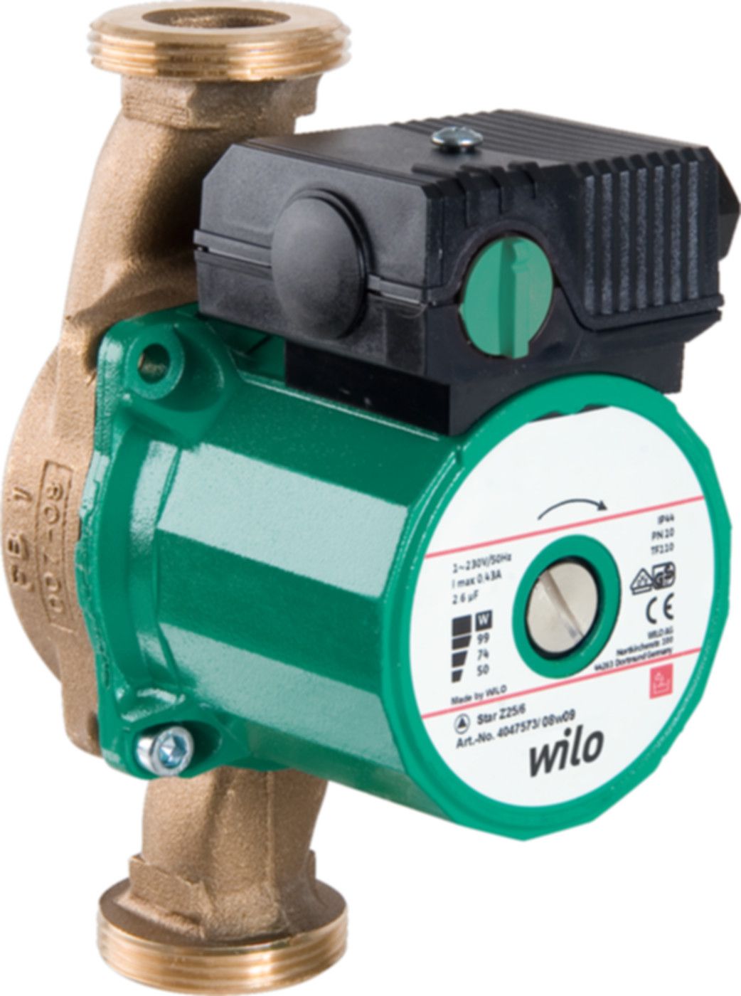 Brauchwasserpumpe Wilo-Star-Z 25/6-3 G 11/2" PN 10 180 mm 1x230V - EMB/Wilo Pumpen