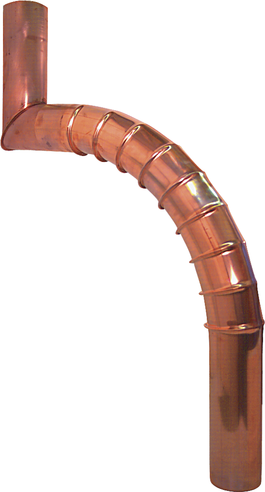 Schwanenhals gepresst 100 mm 297 A = 601- 900 mm - Kupfer Spenglereihalbfabrikate