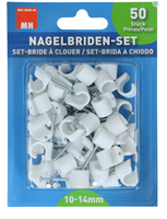 Nagelbriden, schlagfest Ø 10 - 14 mm, weiss, Pack à 50 Stück - Elektrozubehör