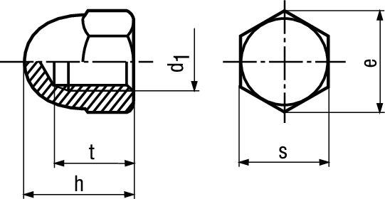 6-kt.-Hutmuttern hohe Form Polyamid BN83 M6 - Bossard Schrauben