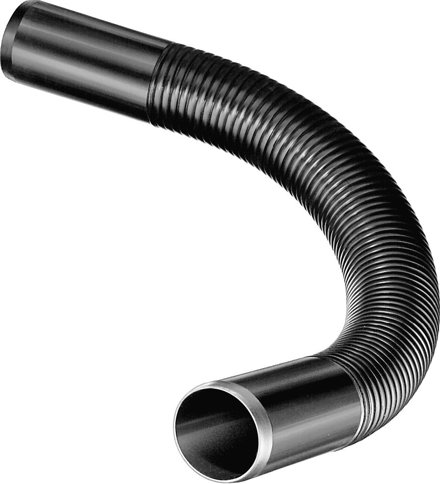Kabelschutzrohrbogen flexibel aus HDPE NW: 92/ 80mm, kurz, L: 950mm, schwarz - Kabelschutzrohrbogen flexibel