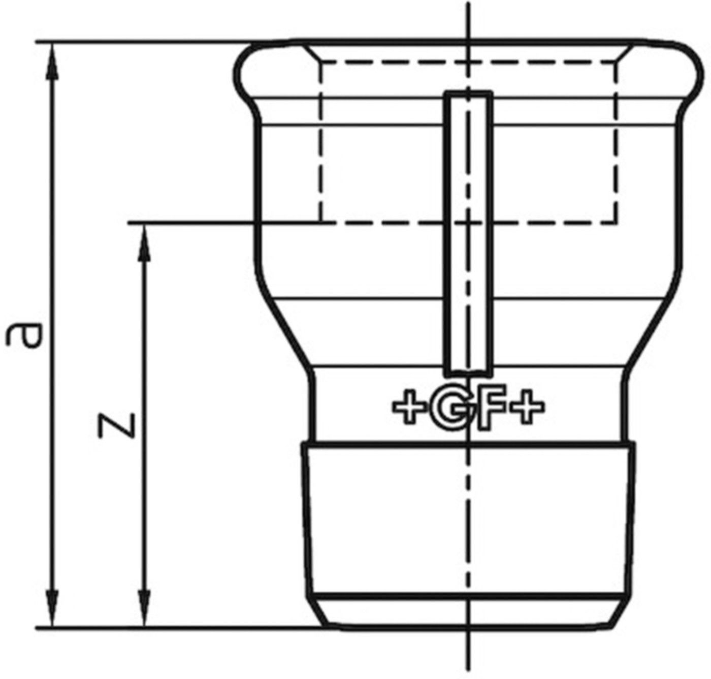 Verlängerung 529a S 3/4" x 48 mm 770 529 105 - GF schw. Tempergussfittings