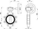 Absperrklappe mit Getriebe Typ LI 9943 DN 100 PN 16 - Hawle Absperrklappen