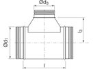 Abzweiger 90° 200/125mm TCU-V m/Einströmkonus - Spiralfalzrohre und Zubehör System Safe