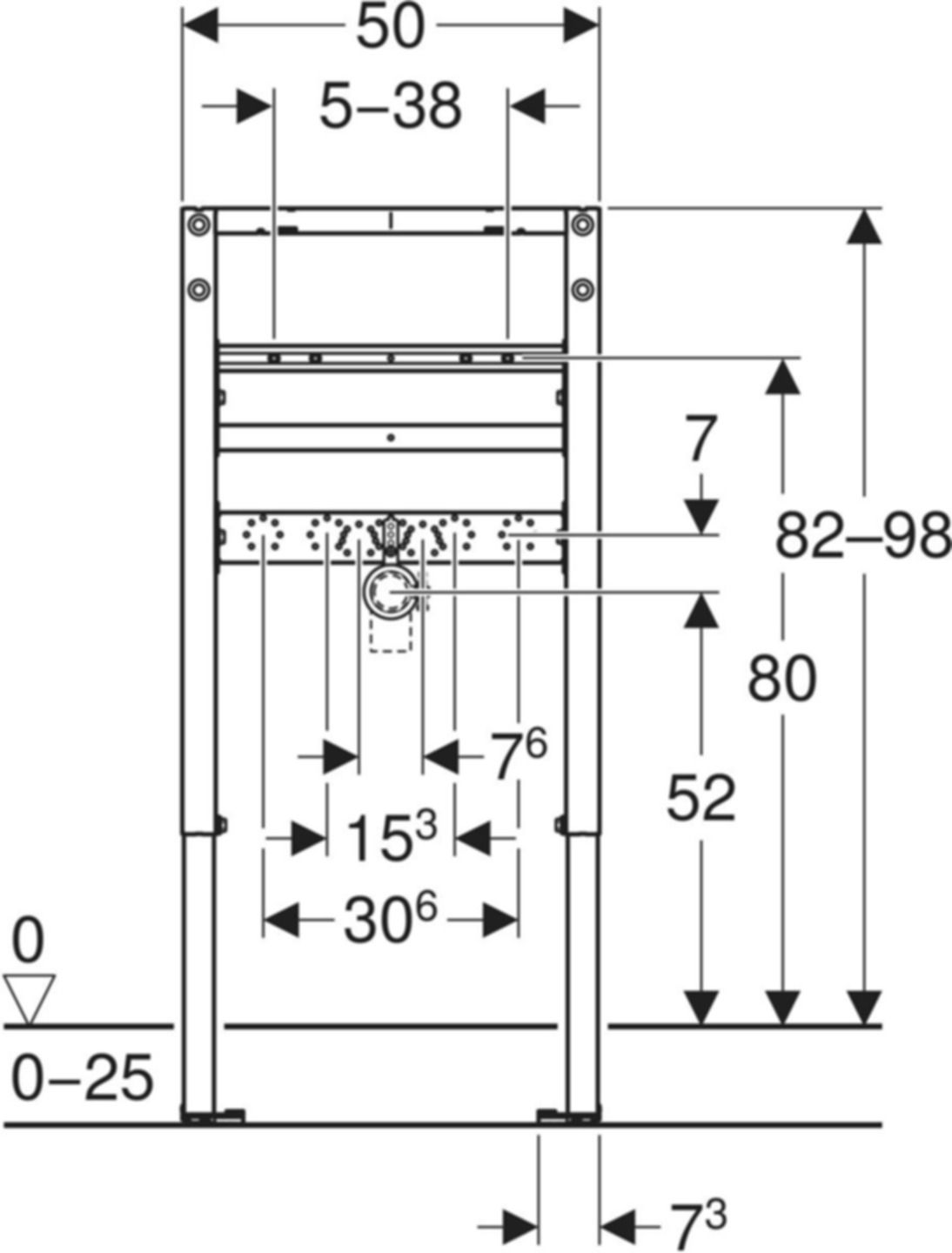 Element für Waschtisch mit Einlocharmatur, Typ 98/82 111.492.00.2 - Geberit-Duofix