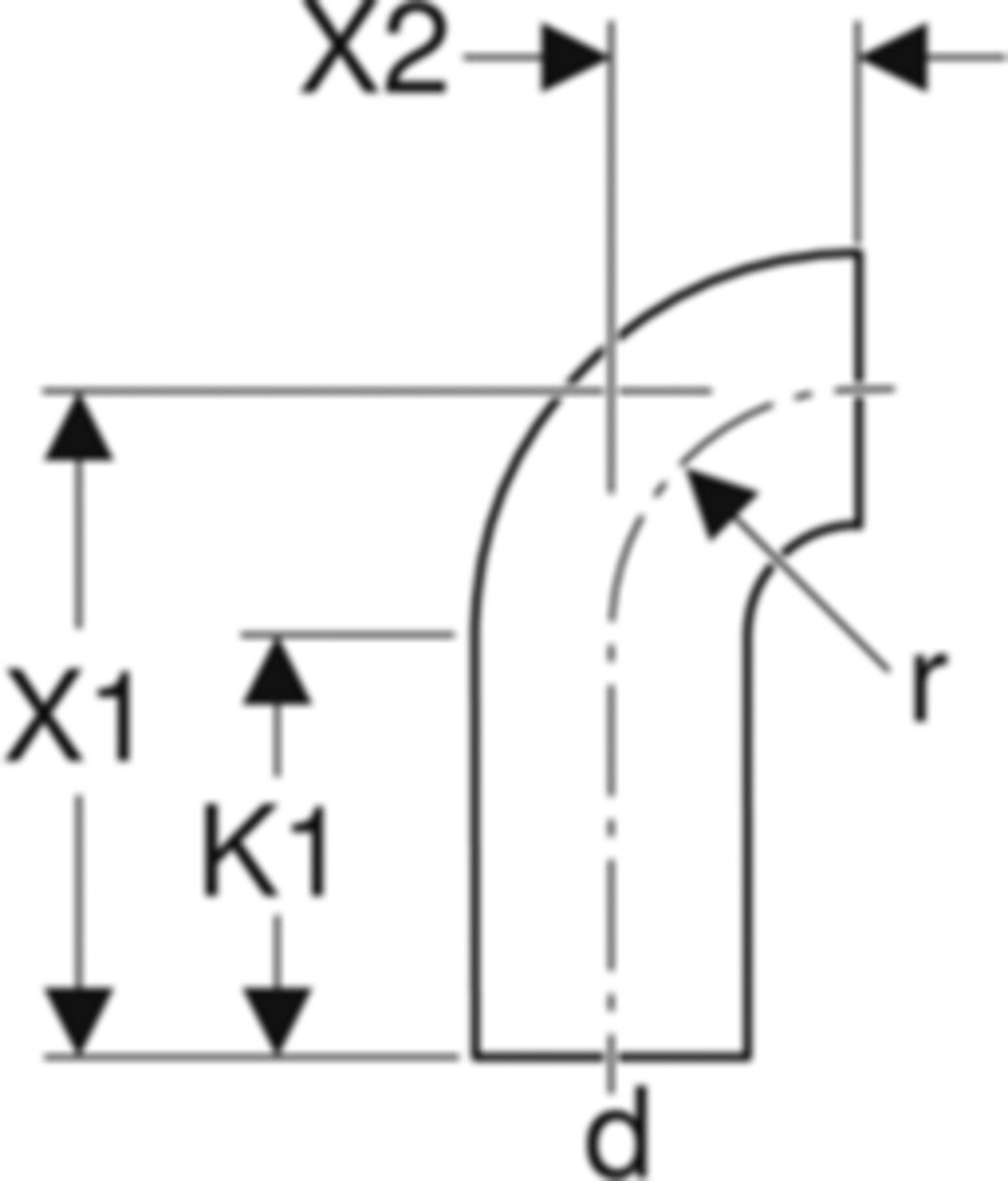 Bogen 90° d 75mm 365.055.16.1 mit grossem Radius - Geberit-PE-Formstücke