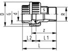 Überg.Verschraubung PVC/Mes.AG 32 - 3/4" 721 550 968 - GF Hart PVC-U Formstücke