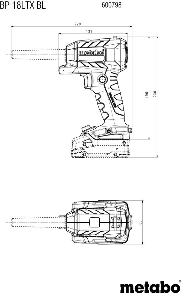 Akku-Blaspistole 18V , BP 18 LTX BL - Metabo Elektrowerkzeuge