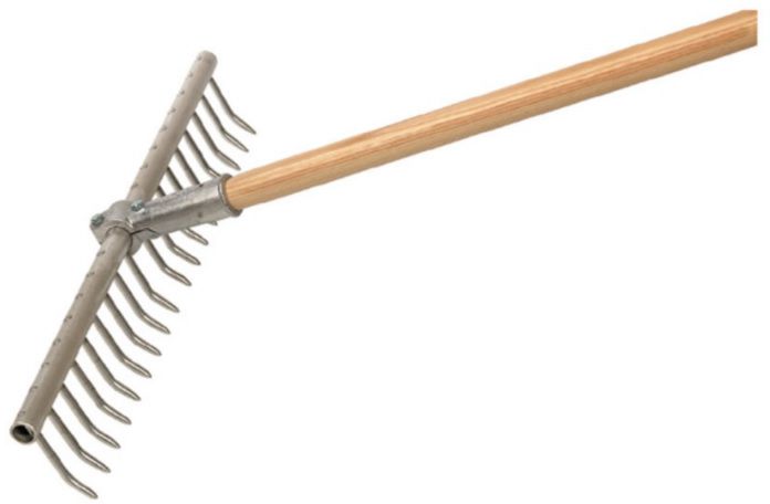 Gartenbau-Saatrechen/Planierrchen L= 240cm, B= 79cm, 26 Zinken - Gartenbauwerkzeuge