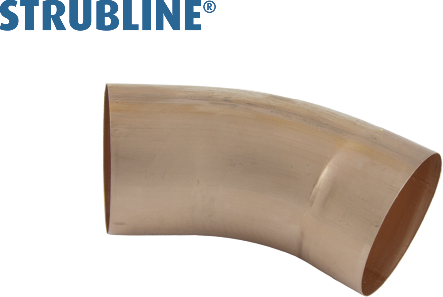 Ablaufrohrbogen gezogen 40° 75 mm 212 "Strubline" - Kupfer Spenglereihalbfabrikate
