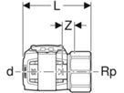 Übergang m/IG 40mm-11/2" 620.424.00.1 - Geberit FlowFit-Rohre/Formstücke
