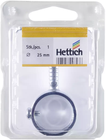 Hettich Schrankrohr-Mittelträger verchromt, für Schrankrohr D = 25mm - Diverse Möbelbeschläge und Zubehör