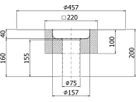 Ablaufkörper Gully 157 V2A 2-tlg. DN 90 m/Klebefl.150mm + Isol. senkrecht 445495 - ACO Passavant Entwässerungstechnik