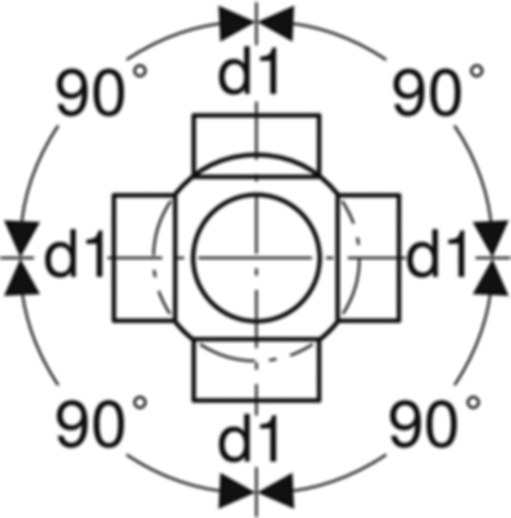 Mehrfach-Abzweig 4-teilig 90° d 110/110mm 367.610.16.1 - Geberit-PE-Formstücke
