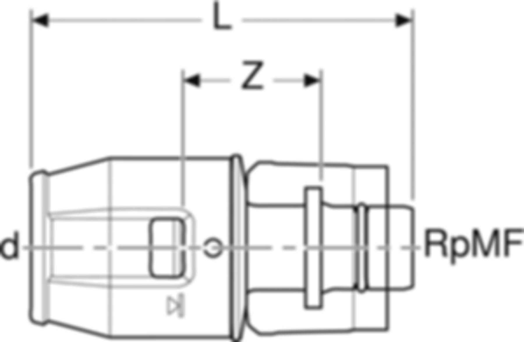 Übergang 14mm-1/2" 649.501.00.1 mit MasterFix - Geberit-Push Fit-Formstücke