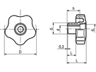 Sterngriffe Elesa® VCT.FP BN14132 69898VCT.40FP-M8 - Bossard Schrauben