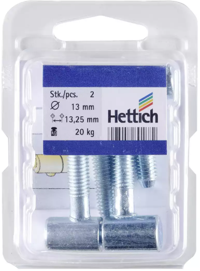 Hettich Einbohrband verzinkt, 13 x 39mm, Traglast 10kg, à 2 Stk - Diverse Möbelbeschläge und Zubehör