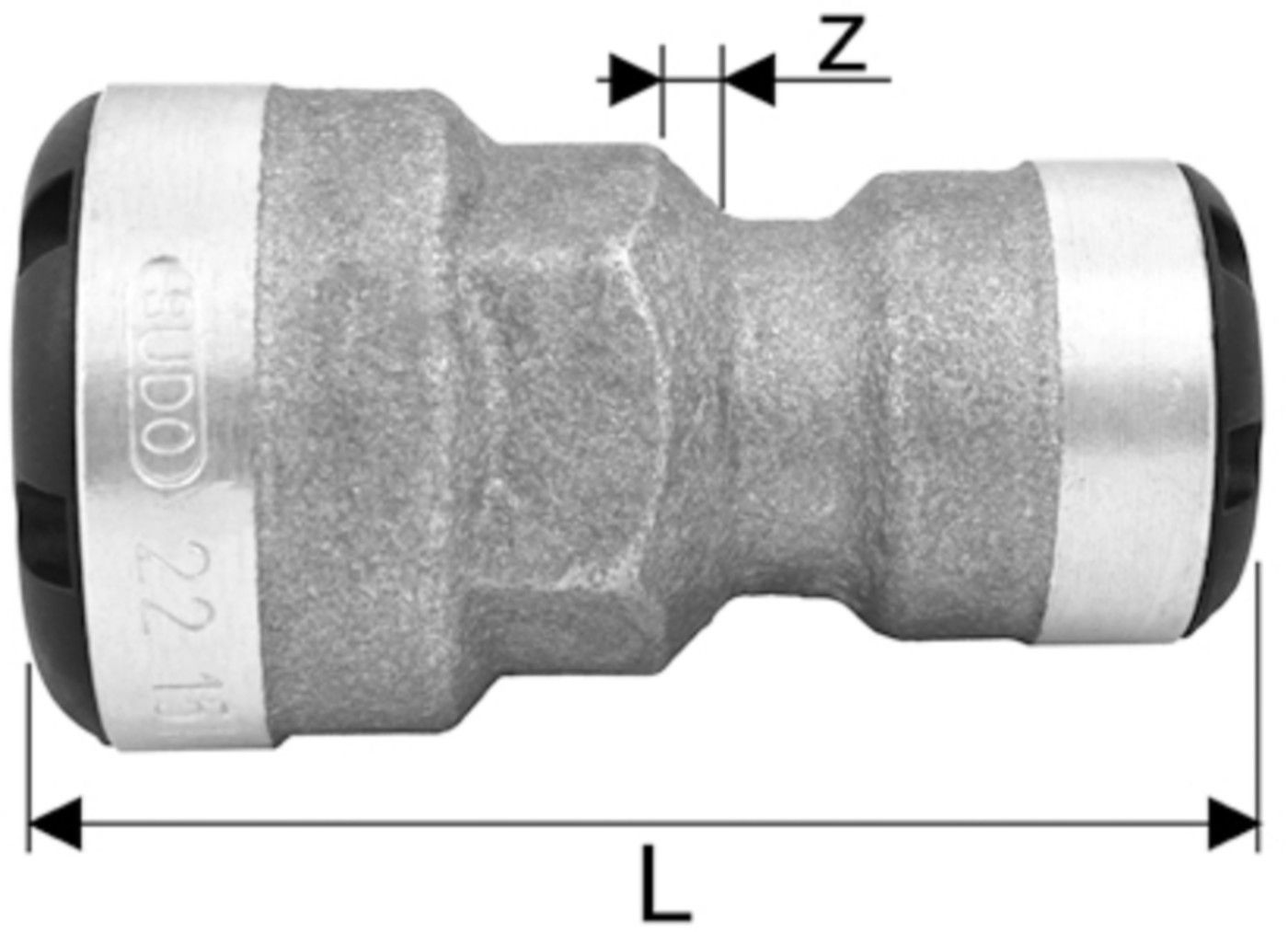 Industrie-Muffe reduziert 18-15 mm 8826.1815 - SudoFIT-Formstücke