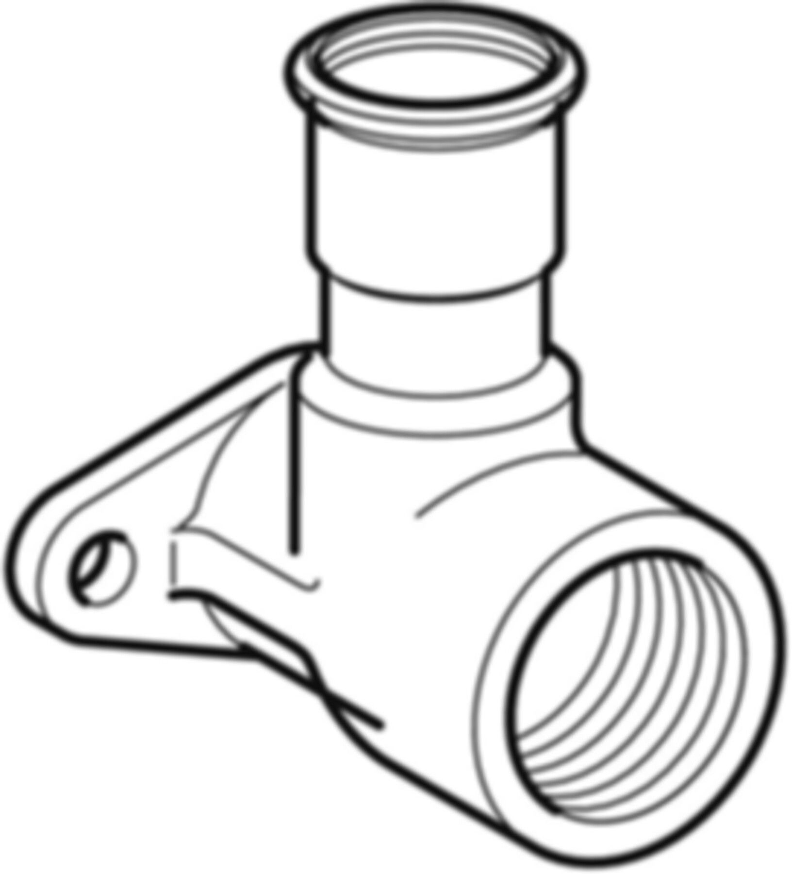 Anschlusswinkel 90° m/IG 22 x 1" 91099 für Einrohr-/Zweirohrgaszähler - Mapress-Gas-Formstücke