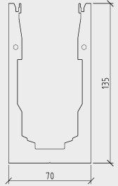 Aluminium U-Profil OneSide 0.8kN/m 135x70mm , L=7000mm - INOXTECH-Handlauf-/Geländer-System