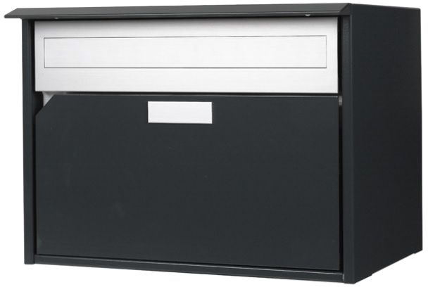 Huber Briefkasten Alu 400 2 Übereinander , Weissalu ,Flache Front , Regensch - Briefkasten Huber
