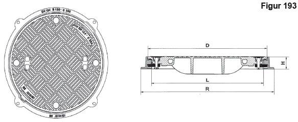 Fig.193-60 Guss C250, verriegelt wasserdicht, Rückstausicher bis 0.5 bar - Schachtabdeckungen BGS