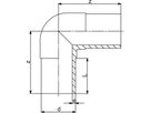 Winkel 90° PE100 S8 PN 10 d 110mm 753 100 814 - PE100 Stutzenformstücke langschenklig