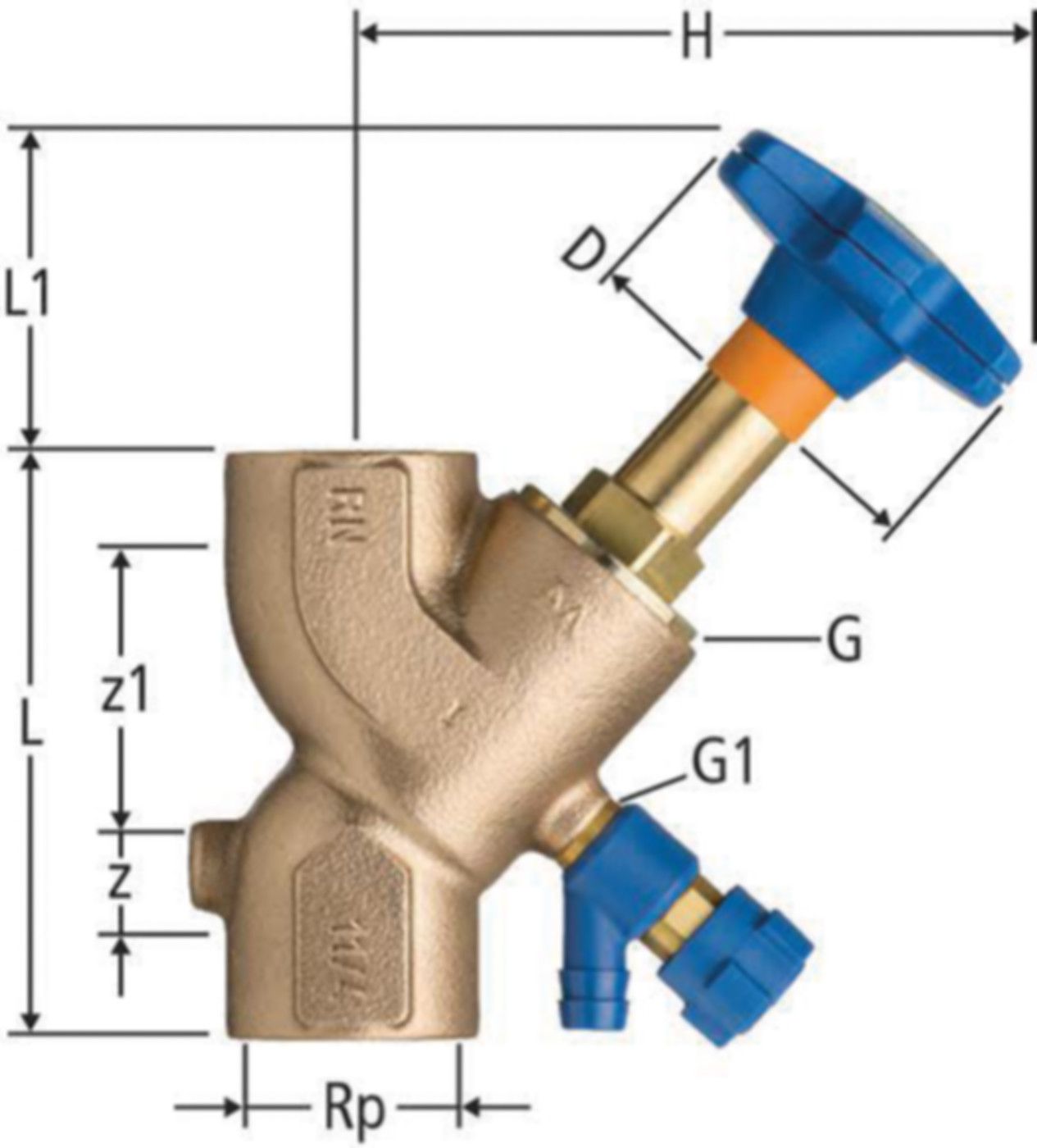 Schrägs-Ventil m.Entl 11/4" 22102.07 mit Easy-Top-Oberteil - Nussbaum Armaturen