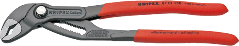KNIPEX Wasserpumpenzange "Cobra" 8701, L= 250mm, -50mm, PVC-Griffhülle - Zangen, Schneiden