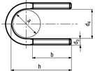 Rundstahlbügel Form A INOX A4 BN33028 1" M8-61x44x30 - Bossard Schrauben