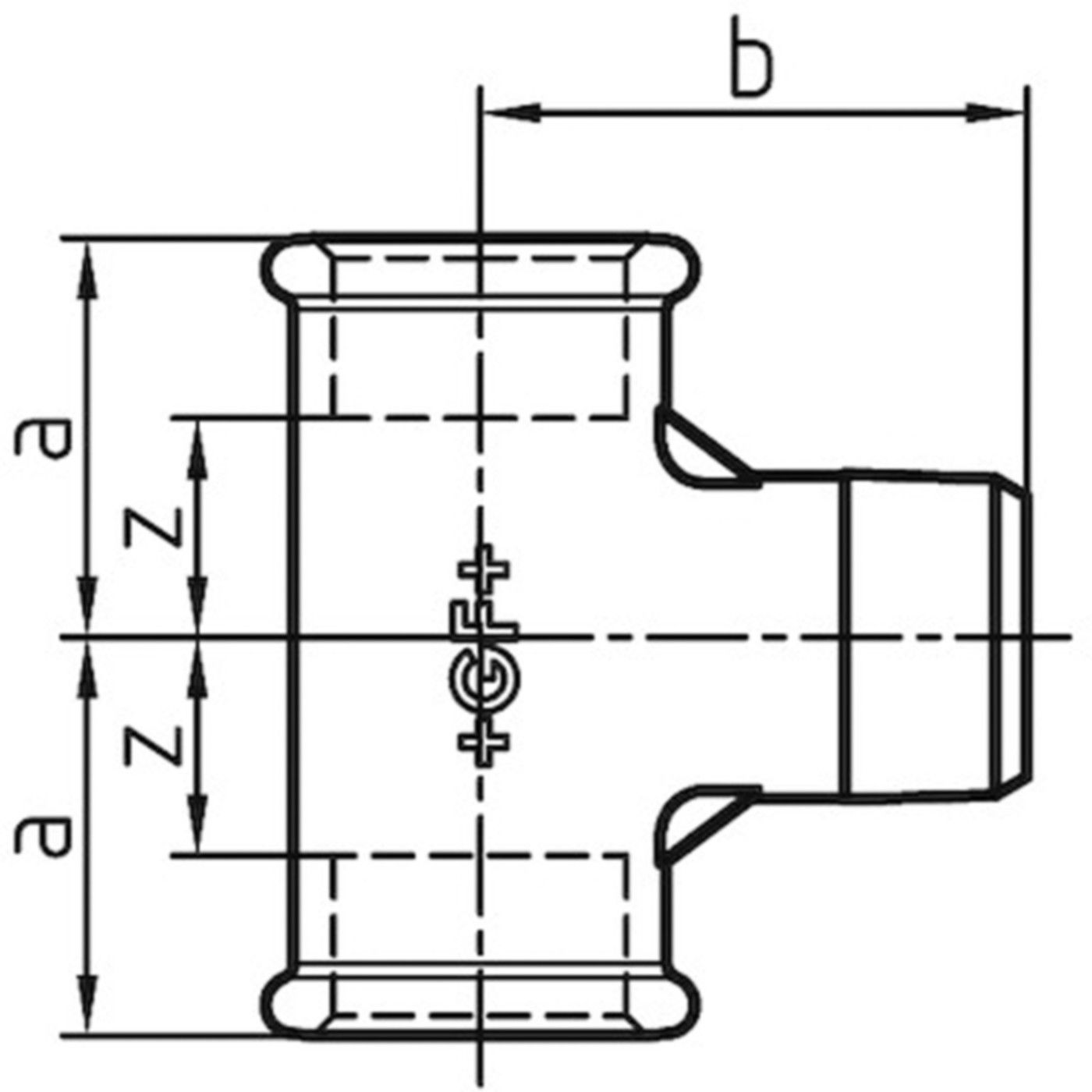 T-Stück 133 S 1" 770 133 106 - GF schw. Tempergussfittings