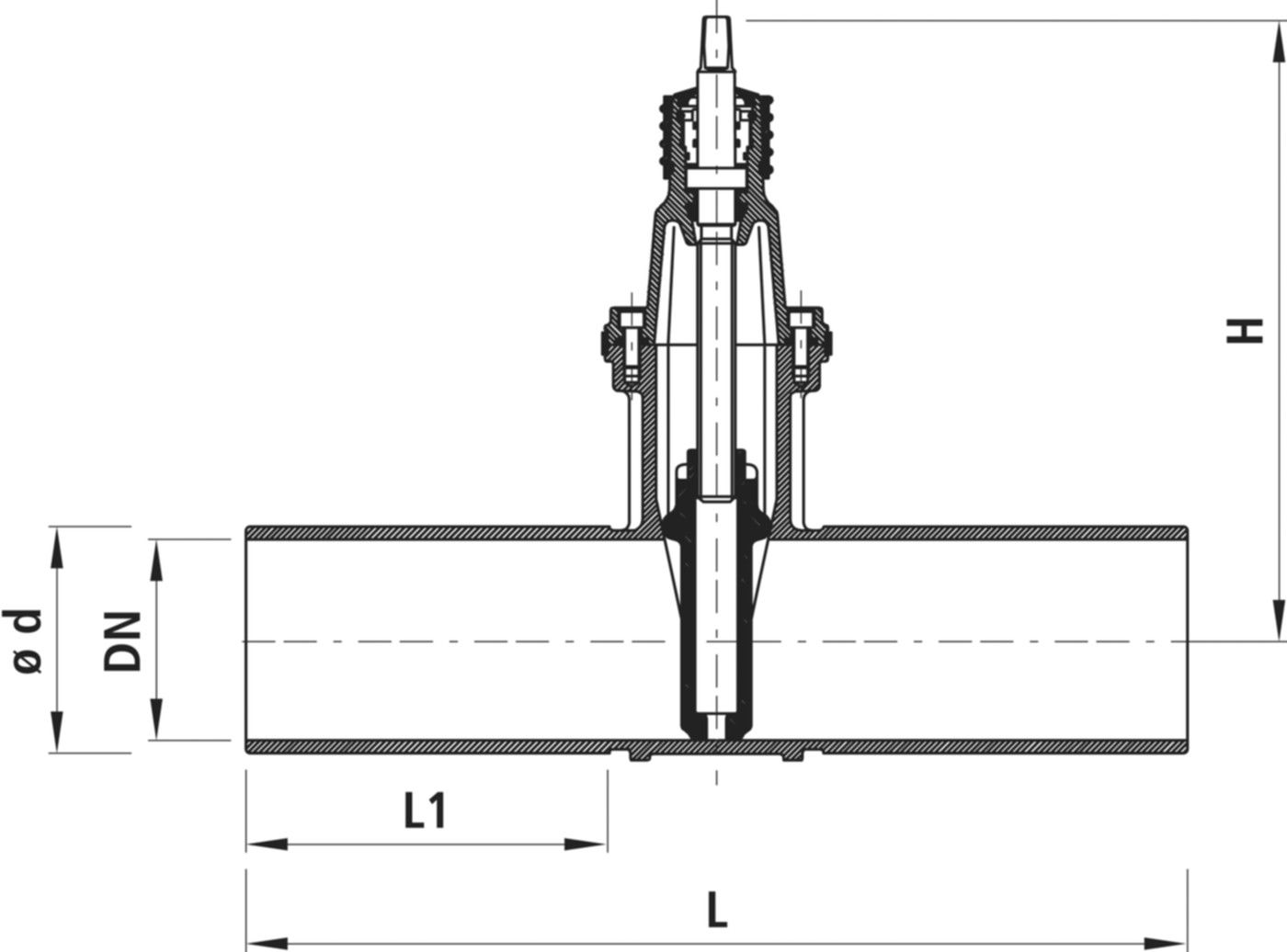 Spitzend/Spitzendschieber Gas 4115 DN 80 - Hawle Armaturen