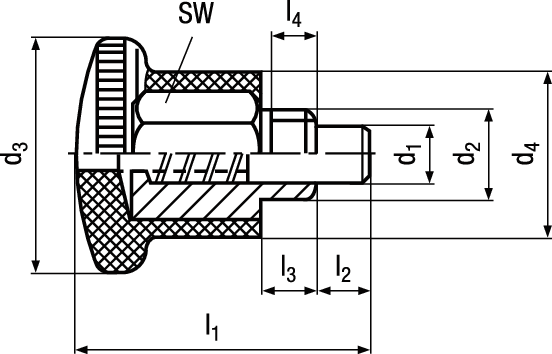 EH 22110 mit Arretierung St vzb BN20208 Ø7/M10x1/2211000 - Bossard Schrauben