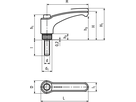 Klemmhebel Elesa® ERX.p BN570 234336-C3-M8x20grey - Bossard Schrauben